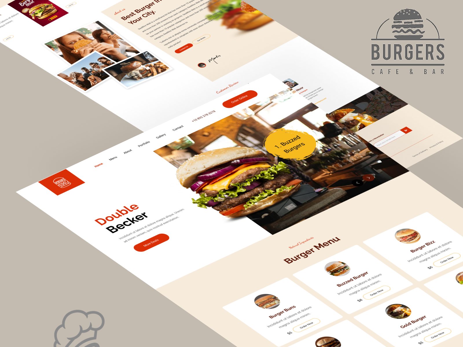 Burgers Cafe UI Landing Page By Sumon Mondol On Dribbble