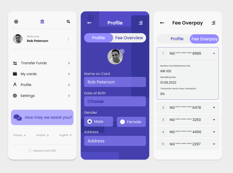 Profile Of Bank App Design By Shazeen On Dribbble