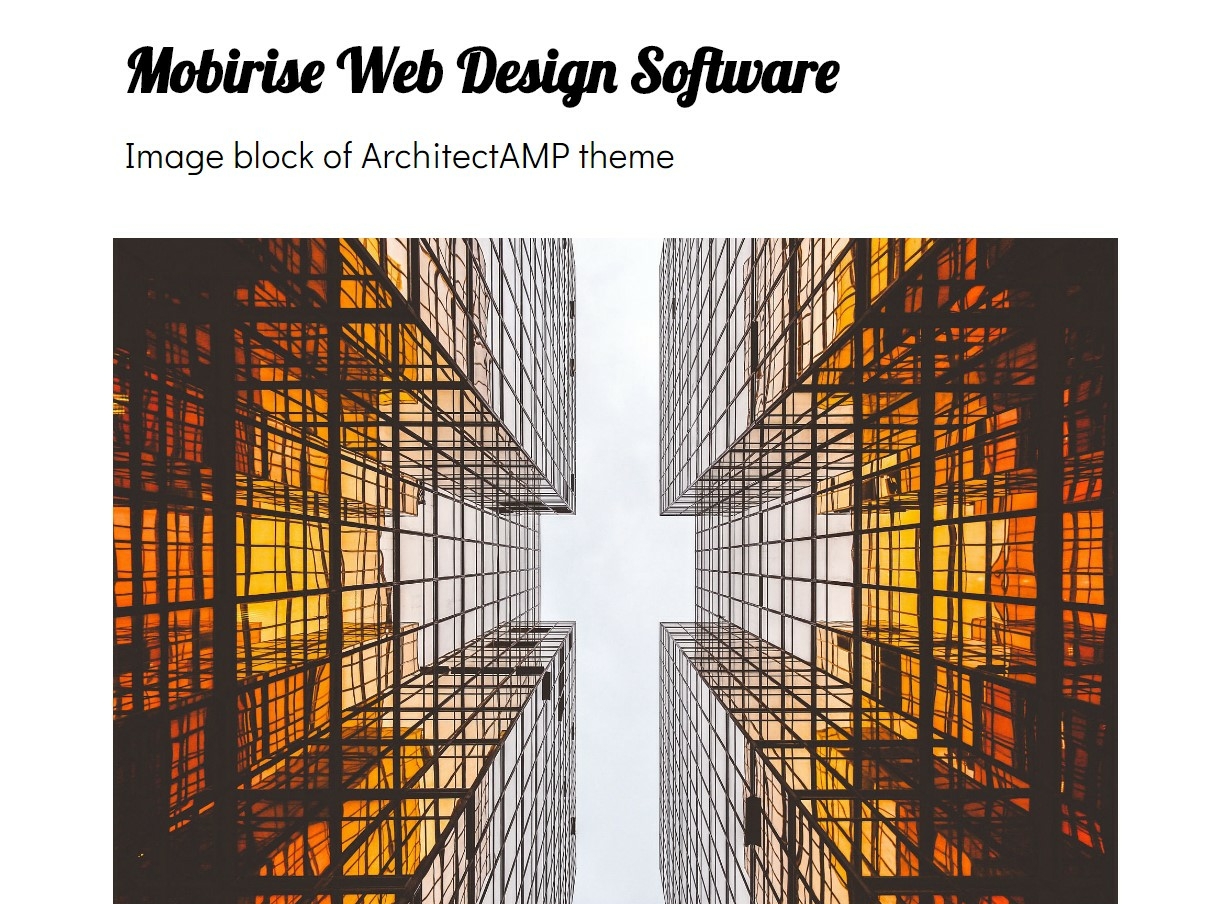 Mobirise Web Design Software Image Block Of ArchitectAMP Theme By