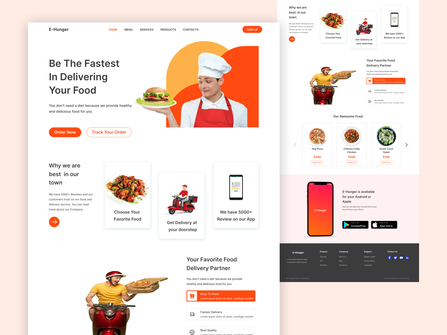 Landing Page For Food Delivery App By Prakash Kumar Majhi On Dribbble