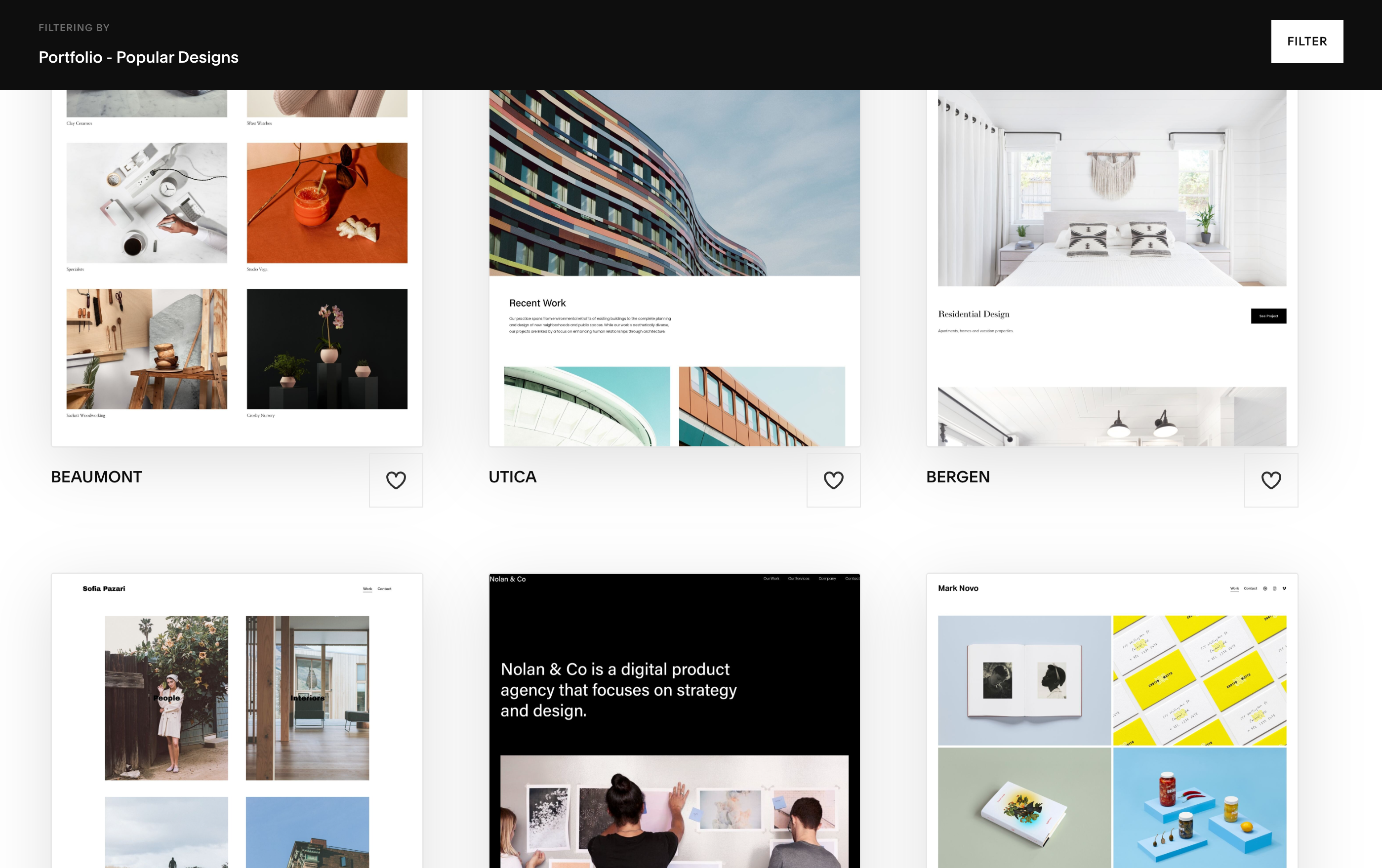 squarespace portfolio templates 