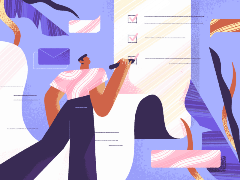 Freelance design contract checklist illustration