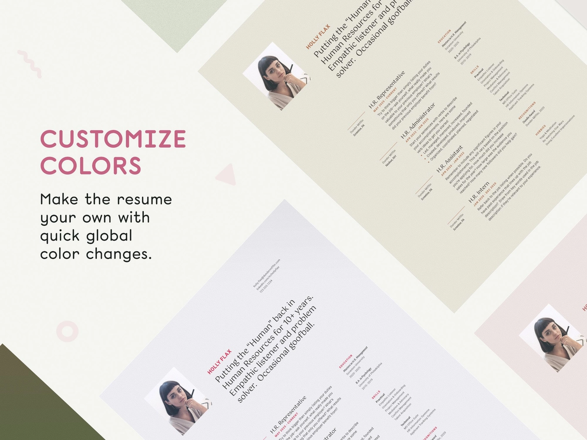 colorful graphic designer resume template
