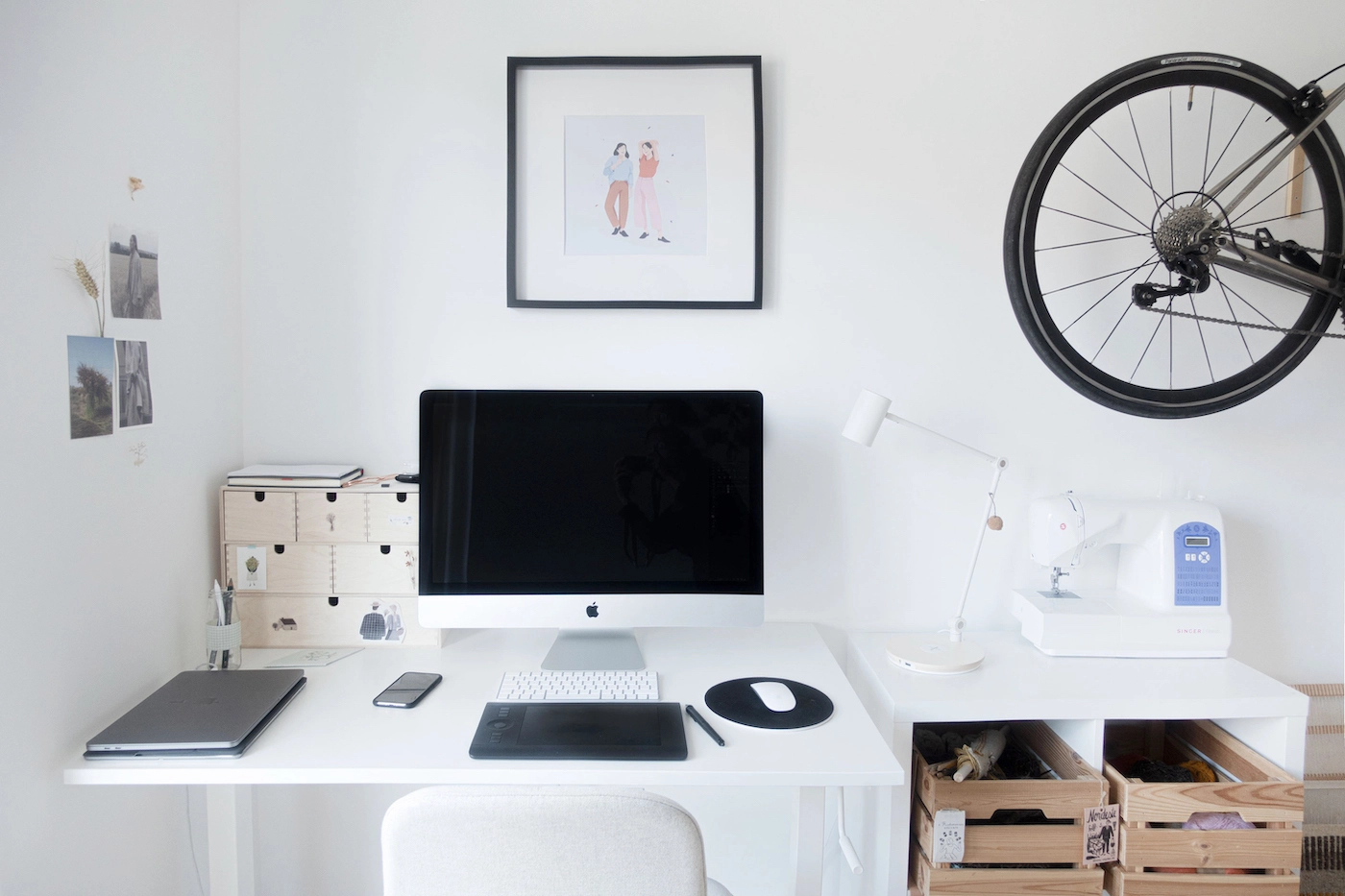 Freelance illustrator home office