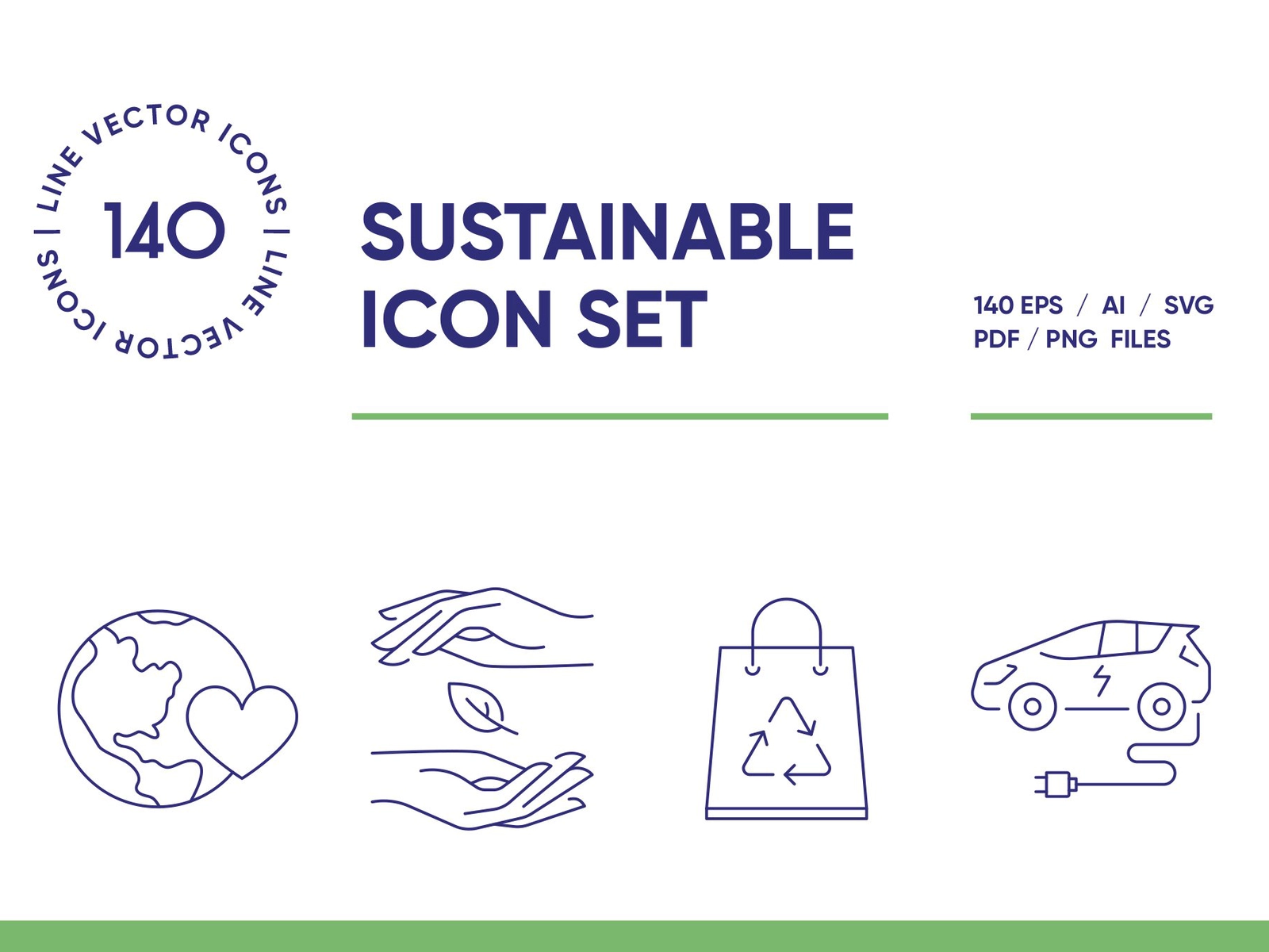 sustainable icon set