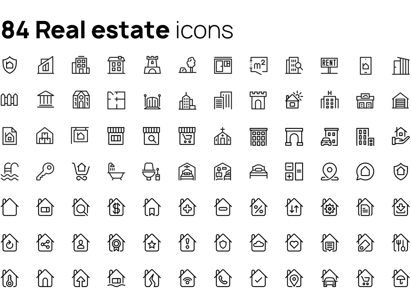 real estate icon set