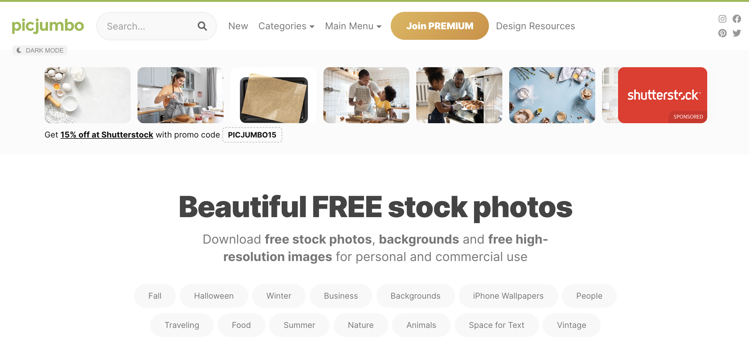 Picjumbo free stock photo website