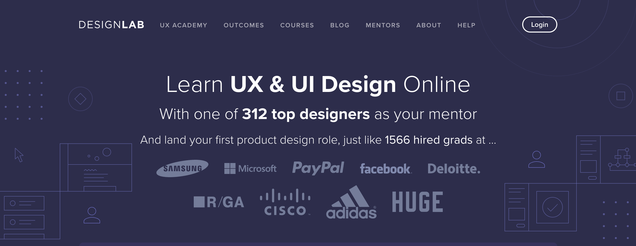Designlab ui ux course homepage