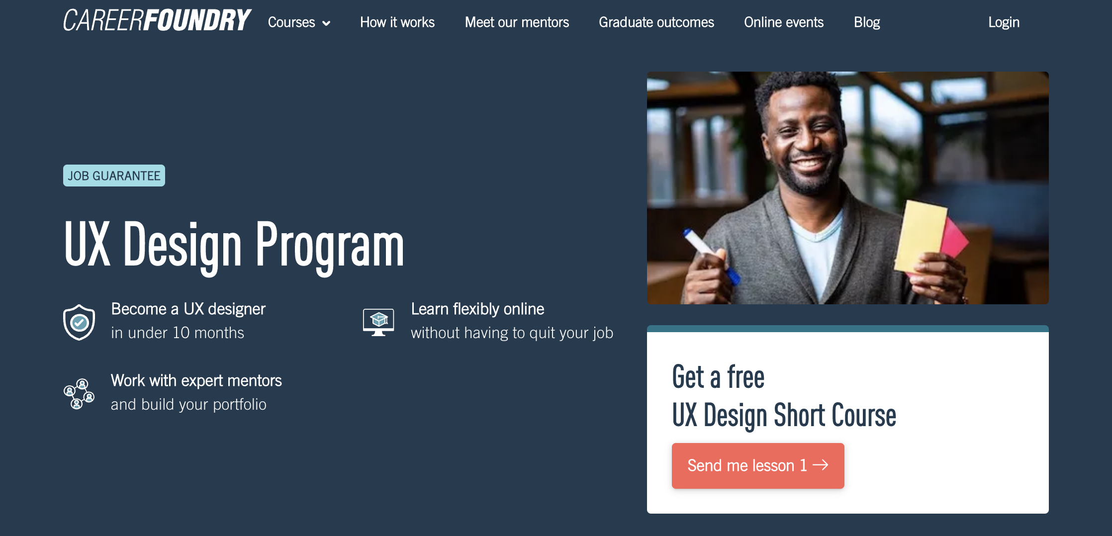 career foundry ux design program landing page 