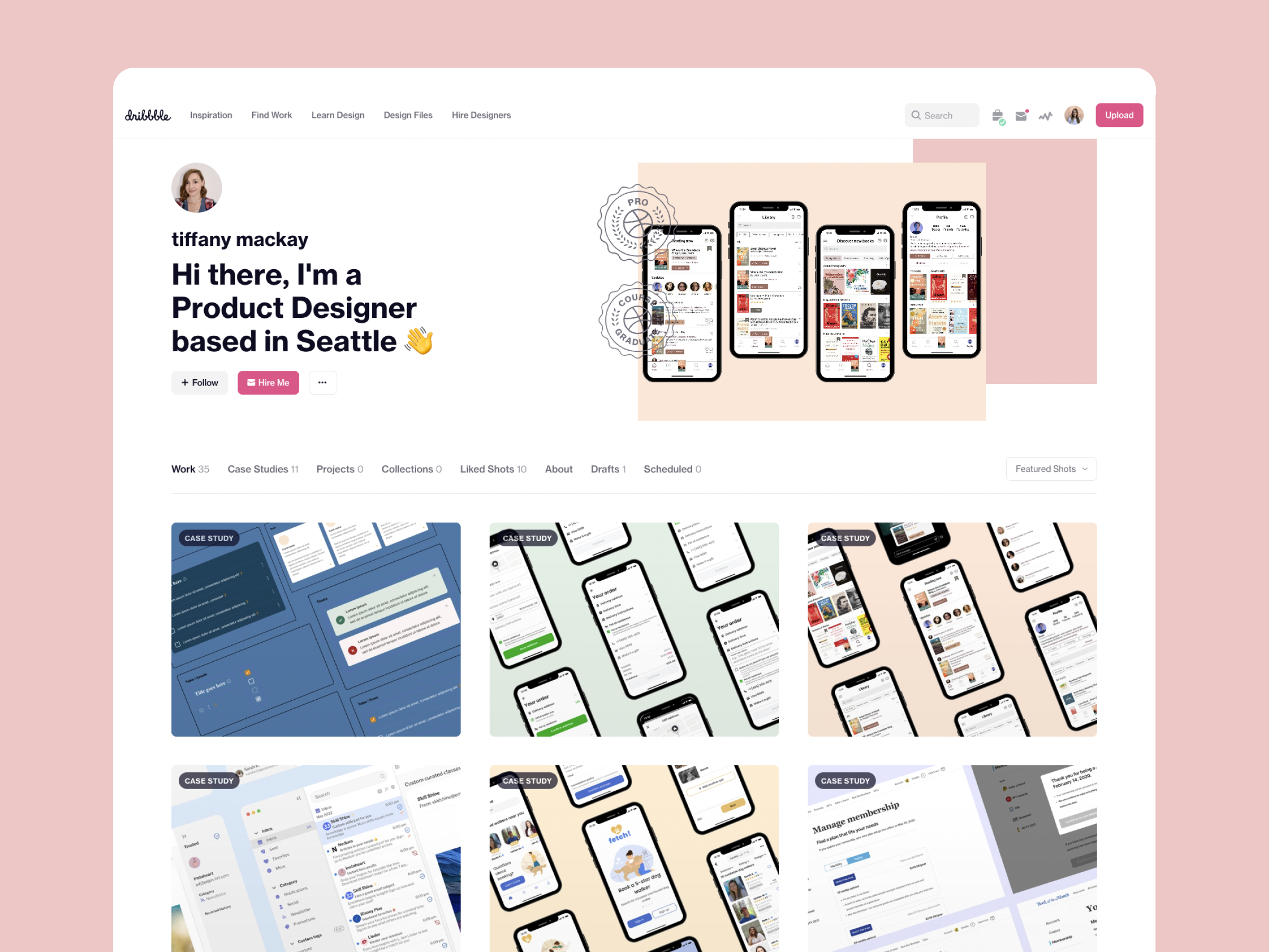 design portfolio with ux case studies