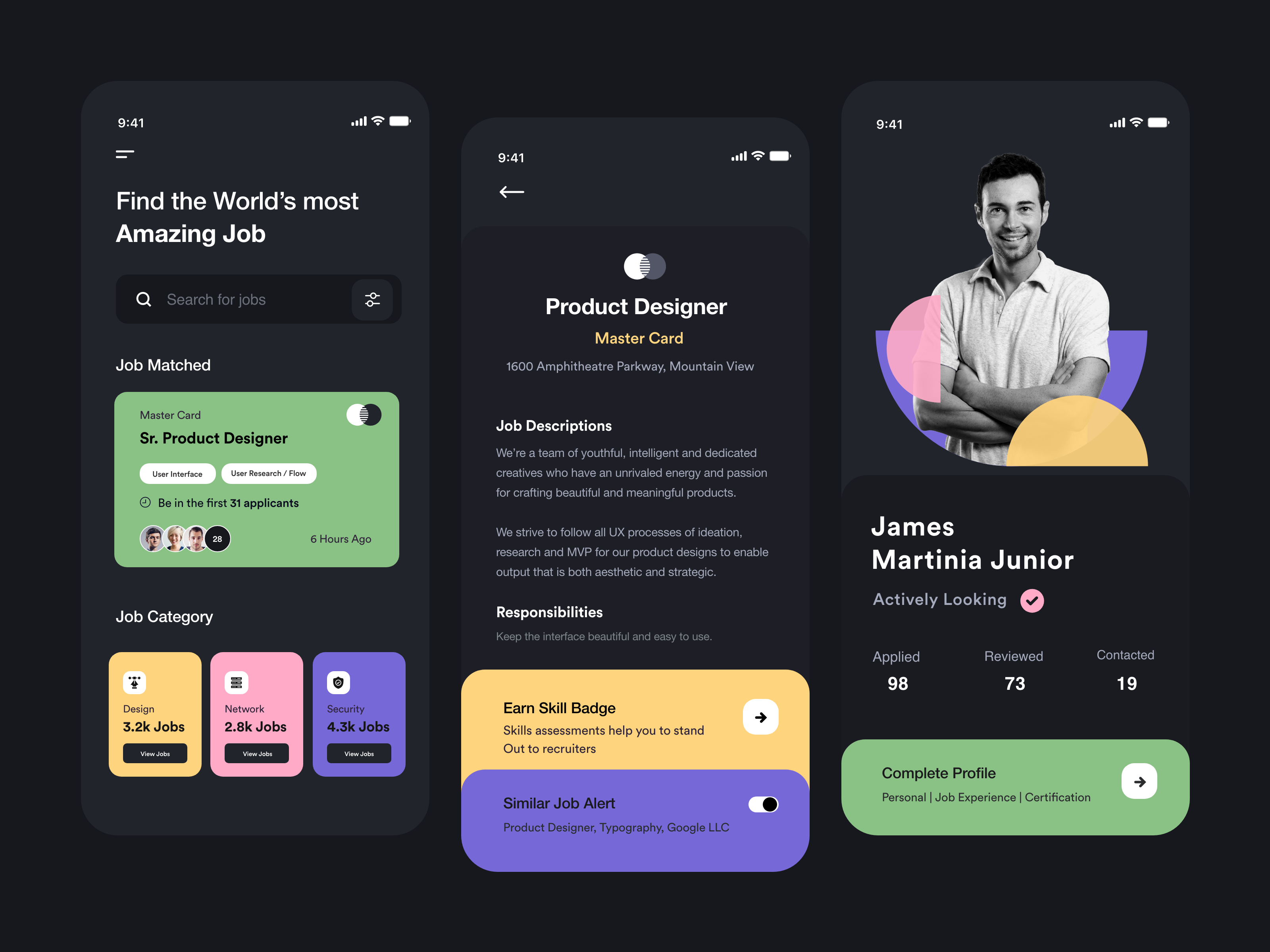 Dark Job UI by DStudio