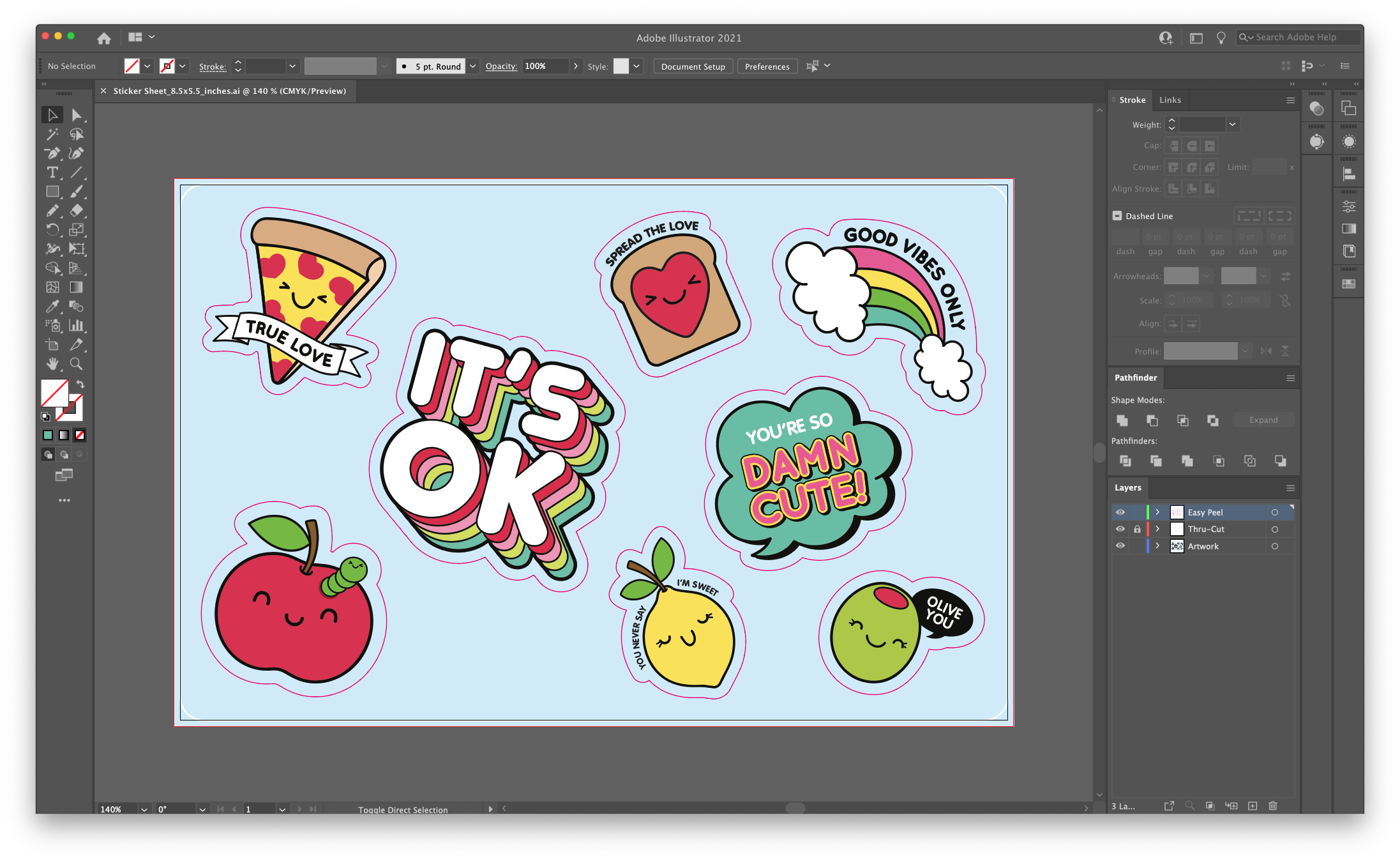 Adobe Illustrator Sticker Template