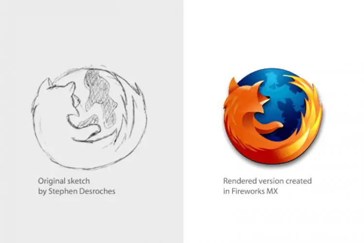 Firefox logo sketch