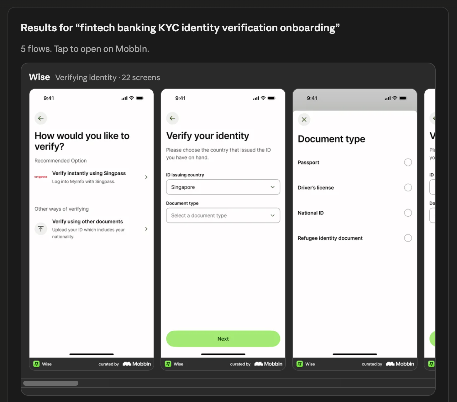 Industry Search Dashboard Experience