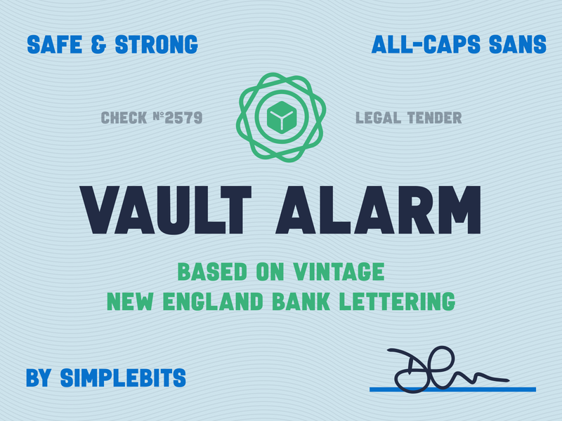 Vault Alarm font font sans serif simplebits typedesign