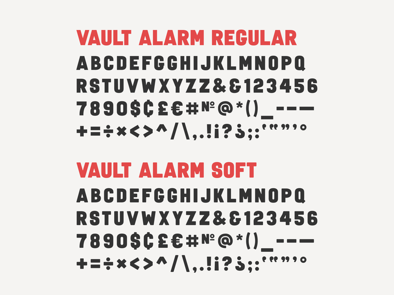 Vault Alarm Soft font simplebits typedesign typeface design