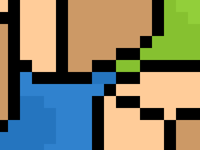 Old School art bitmap blue green logo pixel print simplebits tan