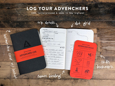 Log Your Advenchers advencher brandon text letterpress notebook