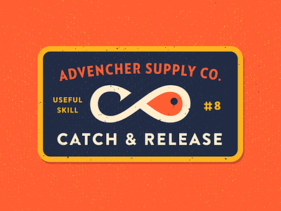 Catch & Release advencher badge brandontext infinifish vector verlagcondensed