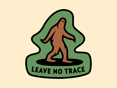 Leave No Trace Pin advencher bigfoot enamelpin illustration vector verlagcondensed