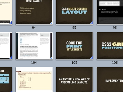 A Day Apart blue brown css3 keynote knockout lighttable presentation slides