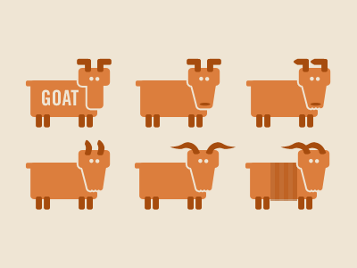 Rejected Goats goats orange photoshop tan tradegothic vector