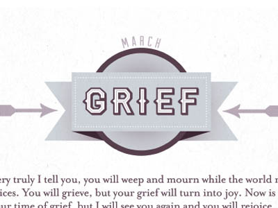 March is for Grief calendar typography
