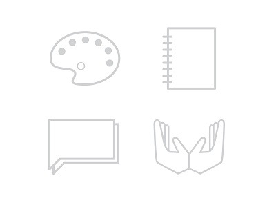 Work With HALF careers customer experience department design giving hands icons job managment notebook paint palette speech bubble vector
