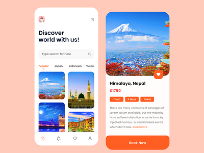 Travel app concept