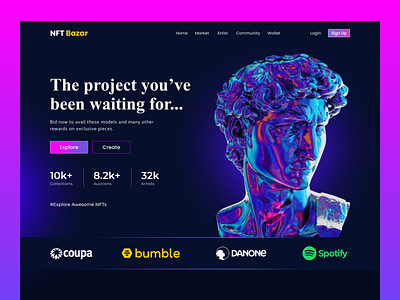 NFTs- Landing Page ecommerce landing page ecommerce website landing page landing page ui design nft nft landing page nft website product design ui design ui ux design web ui design