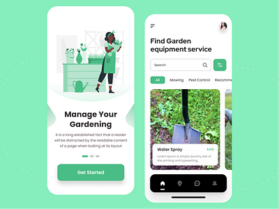 Gardening equipment service app