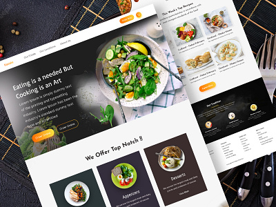 Food restaraunt landing page app design app ui design food design mobile app design restaraunt website ui design ui ux design ux design