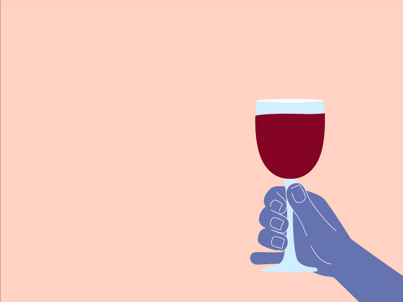 Typical Friday after effects animate animation celebrate cheers frame by frame friday mood glass of wine hand illustration motion motion design red wine splashes