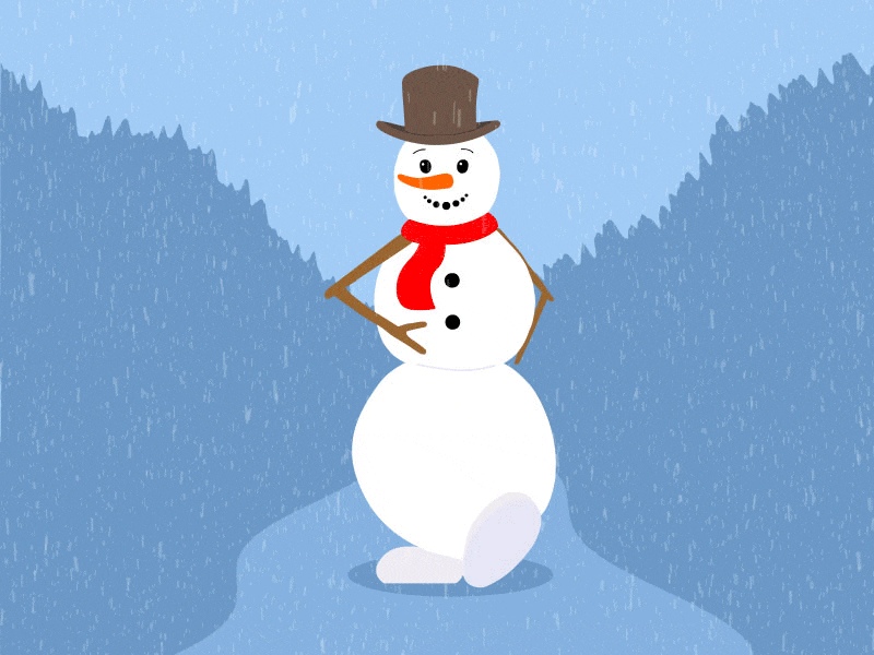 Walking in a winter wonderland animation character character animation character illustration christmas frame by frame frame by frame animation motion snow snowman walkcycle winter wonderland