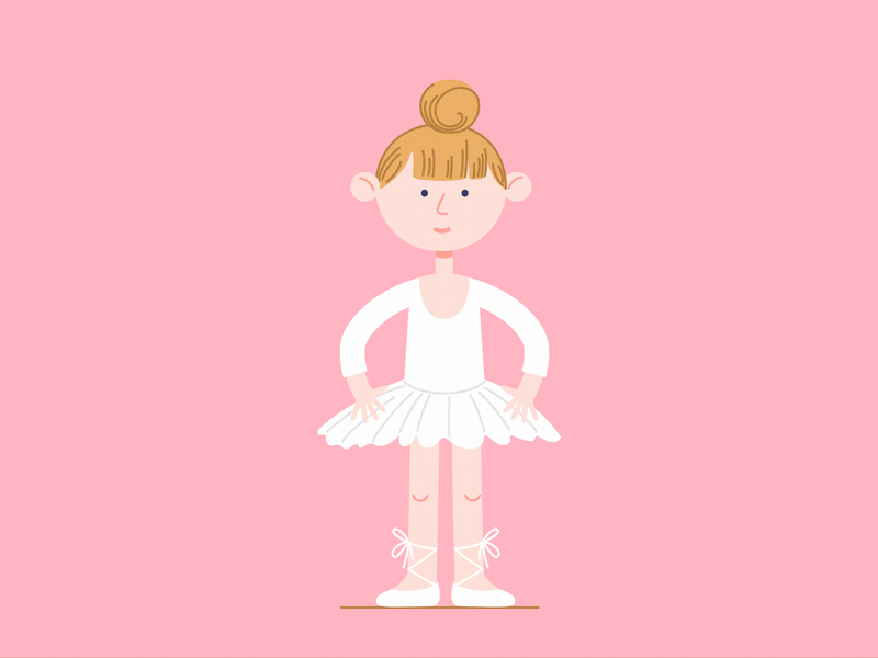 Little ballerina after affects animation ballerina ballete dancer character character animation character illustration dancing girl girl character illustration little girl mograph motion pink