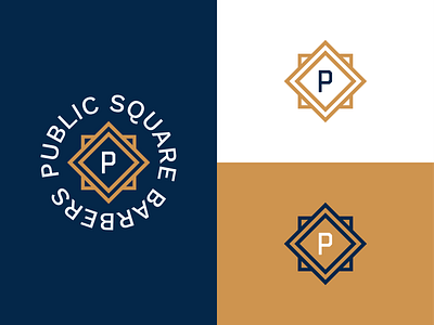 Public Square Barbers barber logo barber shop branding logo logo design