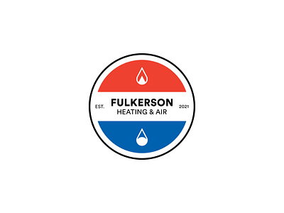 Fulkerson Heating & Air Logo Design adobe illustrator badge badge design branding design hvac illustrator logo logo design