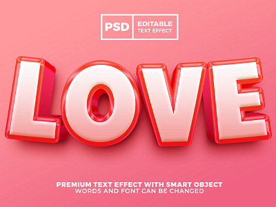 3D Love editable text effect