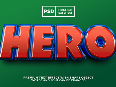 Hero Comic 3D editable text effect