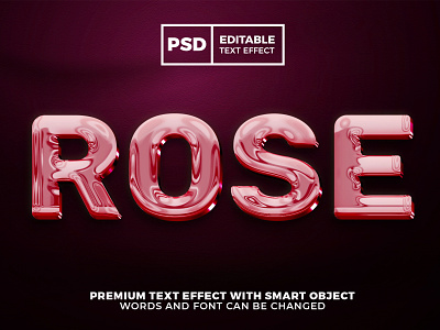 Liquid Rose Luxury 3D editable text effect purple
