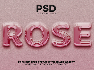 Liquid Pink Rose 3D Editable text effect purple