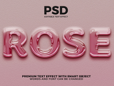 Liquid Pink Rose 3D Editable text effect