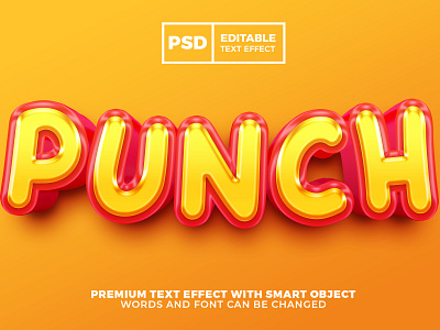 Orange Punch 3D Editable Text Effect template