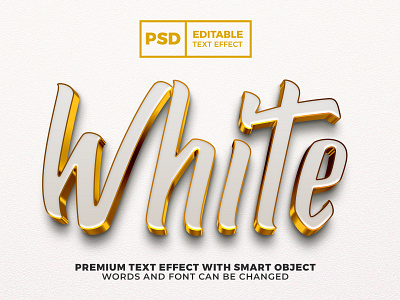 White Gold Luxury 3D editable text effect 3d background branding design effect elegant gold illustration logo luxury psd simple style template text typograhy white