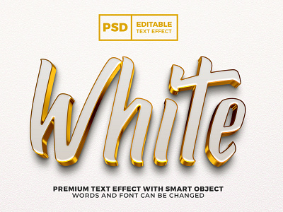 White Gold Luxury 3D editable text effect