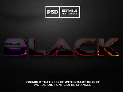 Future Black 3D Editable Text Effect