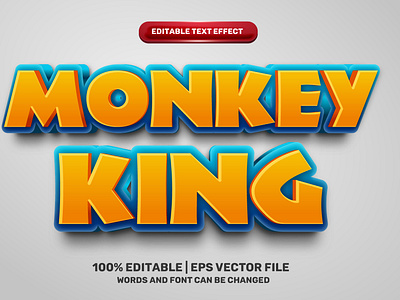Monkey King 3D Editable Text Effect Vector