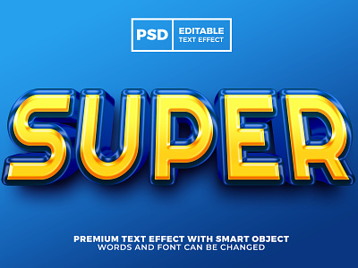 Super Hero 3D Editable Text Effect textile