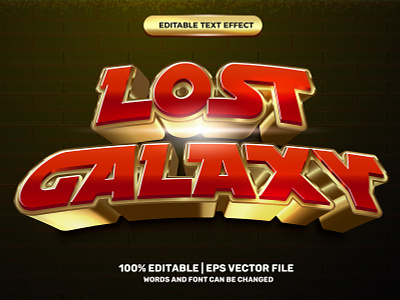 Lost Galaxy 3D Luxury editable text effect style 3d animation background branding design editable force galaxy graphic design illustration logo nebula planet template text typography vector