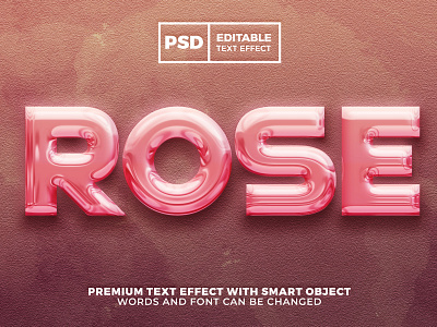 Luxury Rose Gold 3D editable text effect psd template
